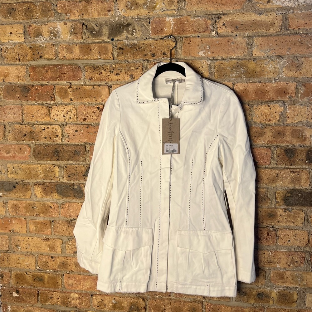 Devotion Twins White Structured Shacket, Size S, … - image 1